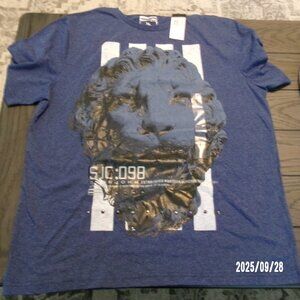 Sean John Shirt Men's XL BLUE Lion INSIGNIA Graphic Tee Streetwear Y2K NEW 2015